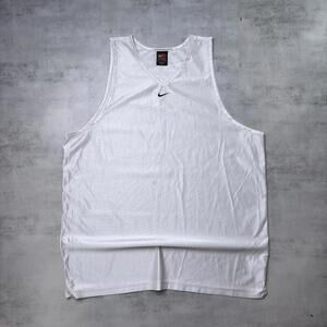 Vintage White Team Nike Middle Swoosh Basketball Jersey